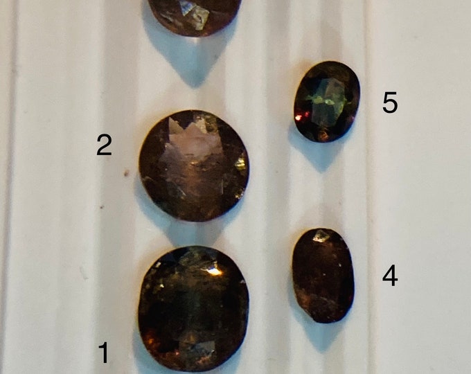 Earth Mined Axinite Loose Gemstones. Rare Mineral. Brown Faceted Gems for Jewellery. Round & Oval Cut. Various Pieces Available. SI-VS.