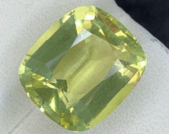Earth Mined 5.95 Cts Natural Lemon Quartz. Cushion Cut from Brazil. Faceted. Loose Gemstone. 11 x 10 x 6 mm. Natural Gemstone. Heated