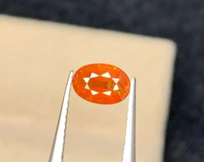 0.55 Carat Natural Spessartite Garnet Oval Shape 6.81 x 3.99 x 2.76 mm No Treatment Loose Gemstone for Jewelry Making and Gifts Earth Mined.