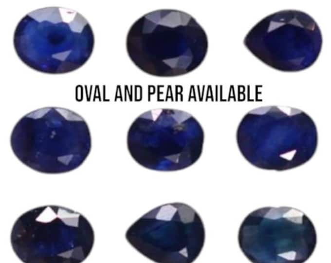 0.43 Carat Blue Sapphire Gemstone. Heated. Grade B for Making Jewelry and Necklaces. Deep Blue Gemstone Single Piece. 4.9x 3.9 x 2.1 mm.