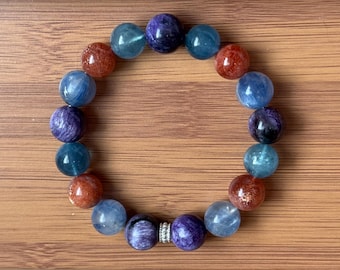 Genuine Mined Gemstone Bracelet. Mixed Gemstone. Earth Mined. Untreated. Birthstone Gift. Strechable Bracelet. 250.56 Carats. 8.2 Inches.