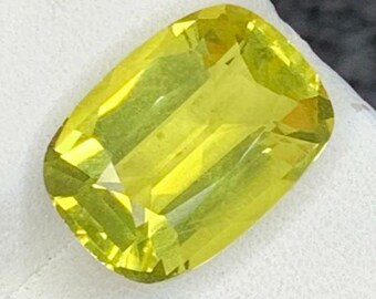Earth Mined 4.35 Cts Natural Lemon Quartz. Cushion Cut from Brazil. Faceted. Loose Gemstone. 12 x 9 x 5 mm. Natural Gemstone. Heated