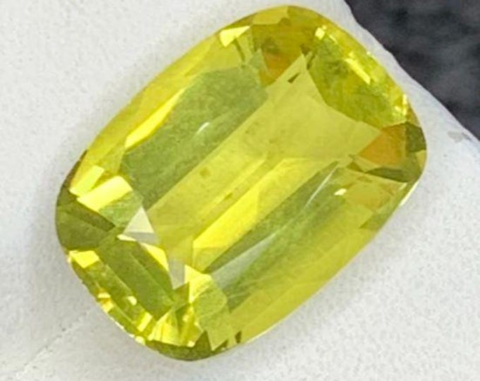 Earth Mined 4.35 Cts Natural Lemon Quartz. Cushion Cut from Brazil. Faceted. Loose Gemstone. 12 x 9 x 5 mm. Natural Gemstone. Heated