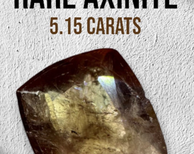 5.15 Carat Earth Mined Axinite Loose Gemstones. Rare Mineral. Golden Faceted Gems for Jewellery. 11 x 9.5 mm. Untreated. SI. Brown Gemstones