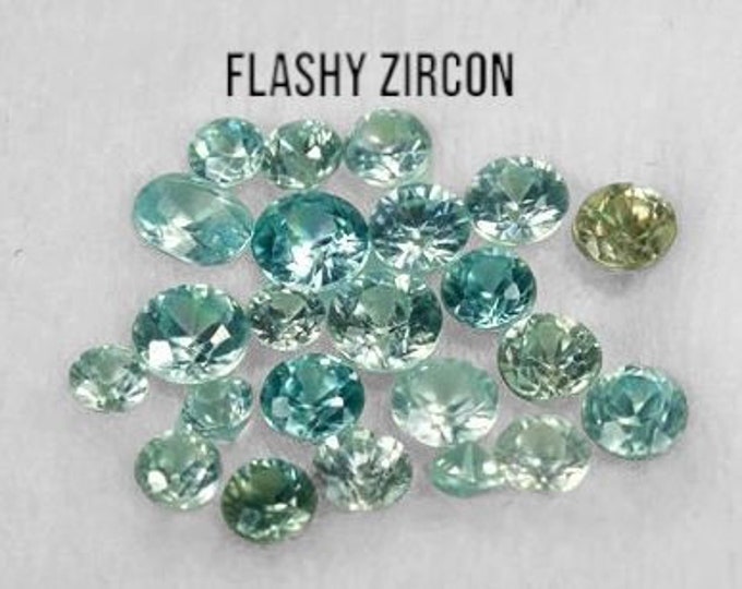 Iced Blue Zircon. VVS Round. 3 - 5mm. Loose Gemstones for Jewelry Making and Gift. Earth Mined Sold Individually. Teal Zircon. Birthstone.