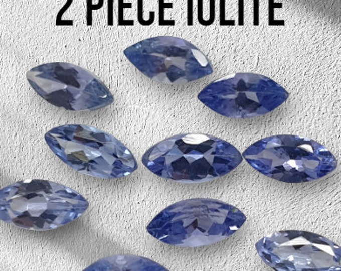 2 Piece: Iolite Individual Loose Gemstones. Faceted Marquise Cut. Genuine Mined. Earth Mined. SI-VS. Dark and Light Available. 6.6 x 3mm.