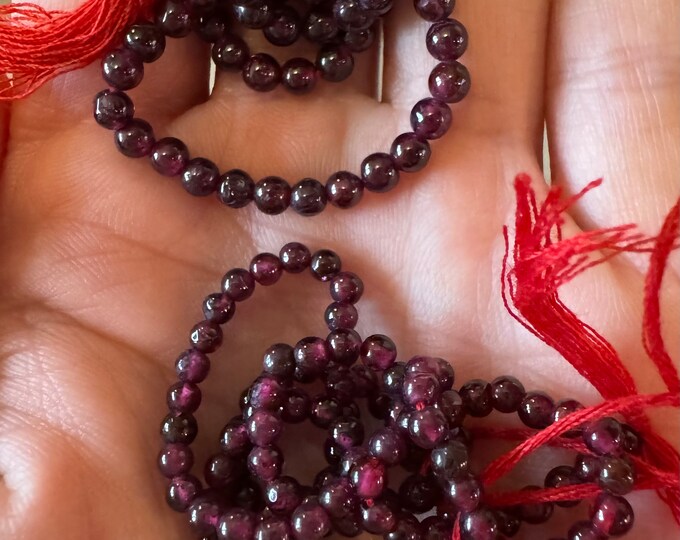 Natural Almandine Garnet Round Beads For Making Jewellery. Dark Red. Loose Genuine Mined Gemstone Beads. Earrings and Necklaces. 2mm