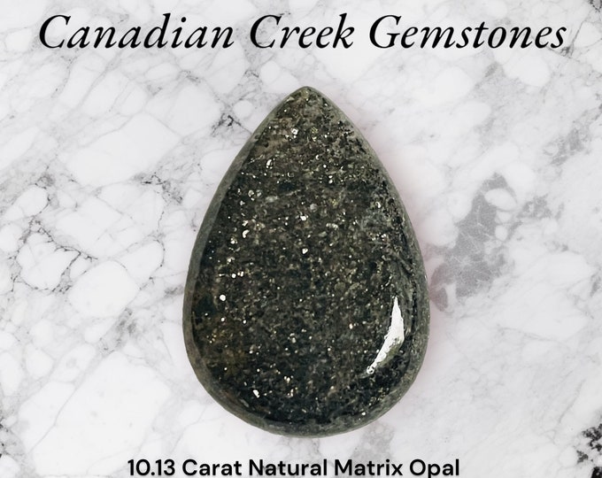 10.13 Carat Natural Black Matrix Opal with Unusual Silver Flash 20.100 x 14.200 x 5.100 mm Loose Gemstone for Jewelry Making and Gifts.