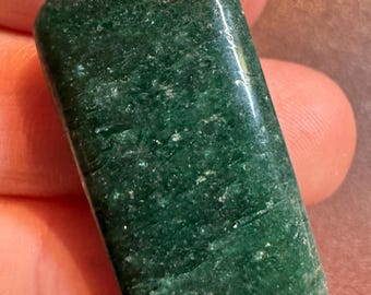 24.75 Carat Serpentine Gemstone. Beautiful Green for Pendant. Untreated. Cabochon. Unique Cut. Earth Mined. 30.6 x 14.9 x 4.8mm