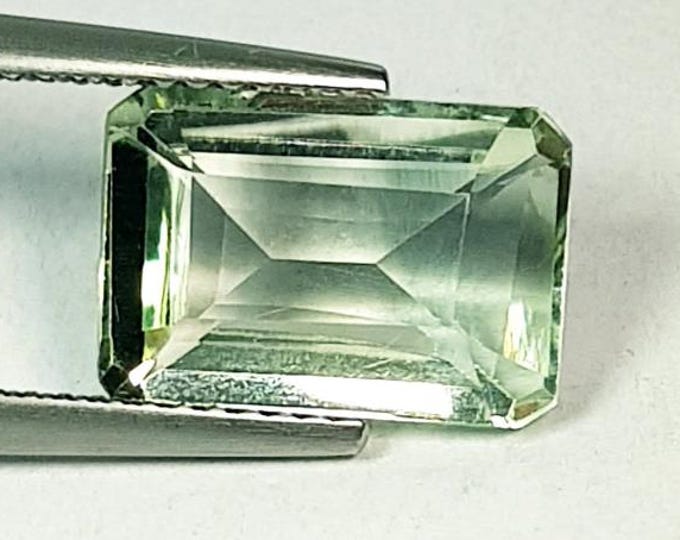 4.00 Carat Authentic Prasiolite Gemstones. VVS. Green Quartz. Faceted Cut. 12.0 x 8.30 x 5.20 mm.  Jewellery Supplies. Natural Gemstones.