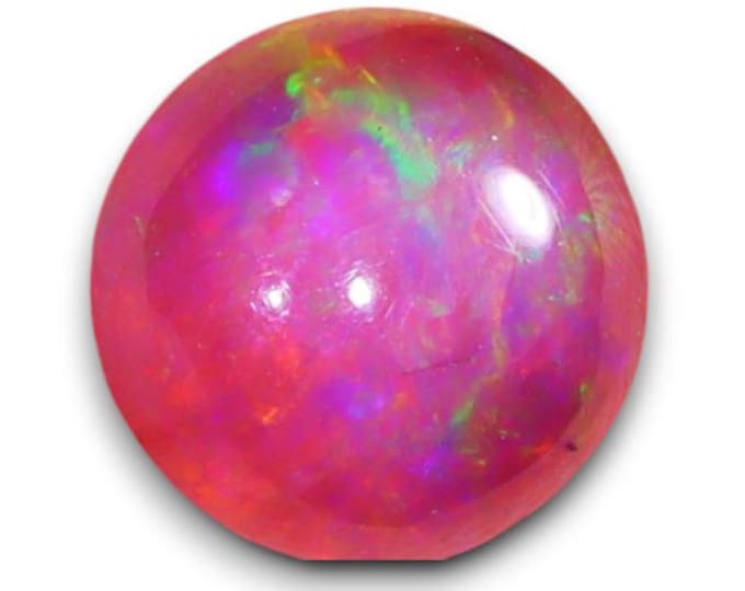 Pink Welo Opal. 0.69 Carats. Cabochon Oval. Genuine Mined. Jewellery Supplies. Gifts. Loose Gemstones. 7.69 x 5.94 x 3.26 mm. Ethiopian
