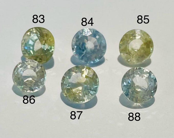 Six Natural White Sapphire Round Cut Loose Gemstone for Jewelry Making and Gifts. Genuine Earth Mined. Sold Individually See Selection Below