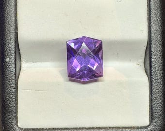 4.40 Ct Natural Amethyst Fancy Checkered Cut. Top Quality. Loose Gemstones for Making Jewellery. Genuine Mined. Flashy Purple. Untreated.