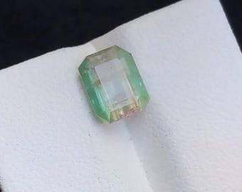 2.80 Carat Bi-Colour Pink Grey Tourmaline. Rectangle Cut. 8.3 x 6.4 x 5.6 mm. Loose Gemstone for Jewelry Making and Gifts. Earth Mined