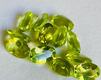 0.45 Carat Natural Apple Peridot Amazing Oval Cut Sold In Pairs 5.8 x 3.9 x 2.9 mm Loose Gemstone for Jewelry Making and Gifts. Earth Mined.