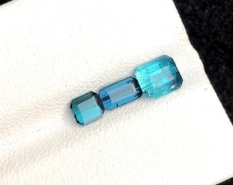 Clarté naturelle de tourmaline bleu profond non chauffée VS Pierre gemme vendue individuellement en vrac pour la fabrication de bijoux et de cadeaux. Véritable extrait de terre