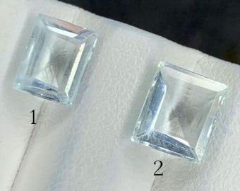 Light Blue Aquamarine. Faceted Rectangle Cut Loose Gemstone. Birthstone Gifts. Genuine Mined. SI. Untreated. Sold Separately.