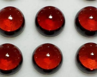 6 Piece: Almandine Garnet Cabochons. 2.5mm Genuine Mined. Natural Garnet Cabochon. VS. Deep Hue. Loose Gemstones for Jewelry.