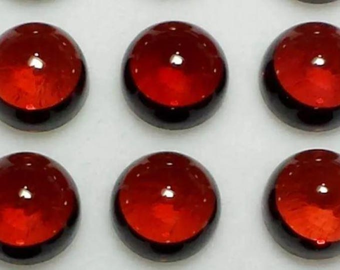 6 Piece: Almandine Garnet Cabochons. 2.5mm Genuine Mined. Natural Garnet Cabochon. VS. Deep Hue. Loose Gemstones for Jewelry.