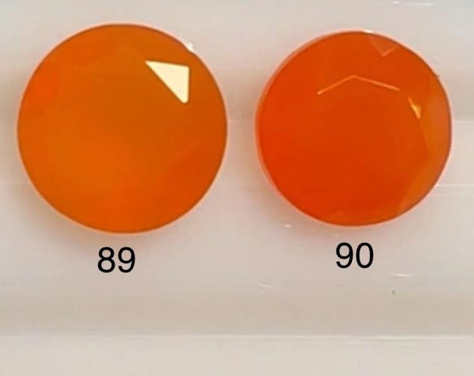 2.65 or 2.80 Ct Natural Fanta Orange Carnelian Round Diamond Cut Loose Gemstone for Jewelry Making and Gifts. Earth Mined. Sold Individually