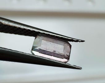 0.35 Carat Rose & Teal (Very Faint Bi-Colour) Tourmaline. Emerald Cut. 5 x 3.5 x 3mm. Loose Gemstone.  Genuine Earth Mined. SI Grade