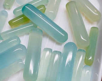 Chalcedony "Bullet" Shape Gemstones. Large and Small Available Gemstone. Undrilled. Authentic Natural. Untreated. Jewelry Supplies. 1 Piece.