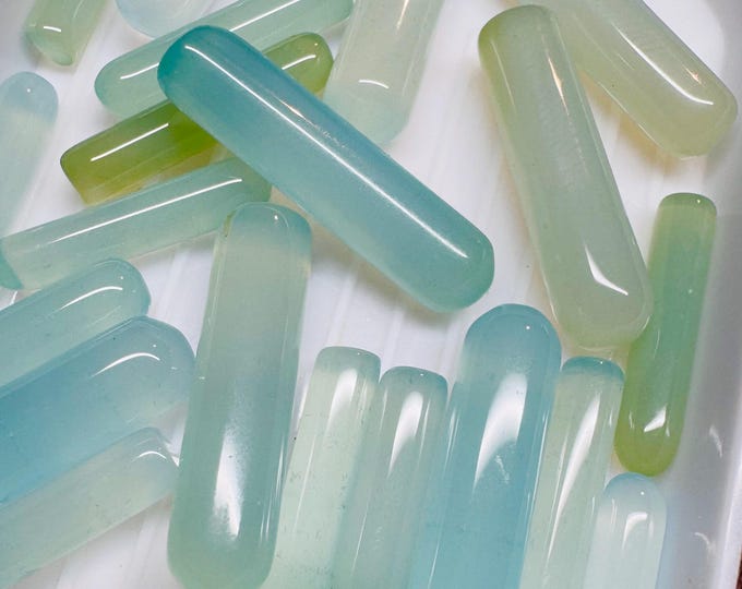 Chalcedony "Bullet" Shape Gemstones. Large and Small Available Gemstone. Undrilled. Authentic Natural. Untreated. Jewelry Supplies. 1 Piece.