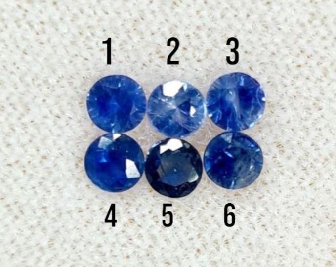 2.6 mm Blue Sapphire. VS - SI. Natural Round. Earth Mined Loose Gemstones. Unique Colouration. Calibrated. Single Piece. 0.10 Carats.