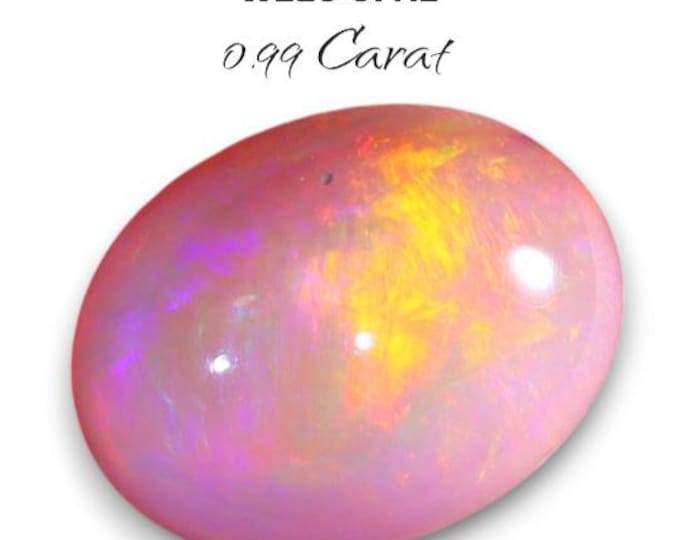 Genuine Mined 0.99 Carat Natural Ethiopian Welo Opal Cabochon. 8 x 6.13 x 4.16 mm. Moderate Flash. Oval Loose Gemstone. Birthstone