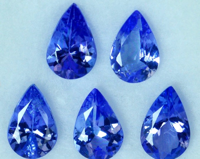 Natural Bright Periwinkle Blue Tanzanite Pear Cut Tanzania  6.00 x 4.00 x 2.80 mm Loose Gemstones for Jewelry Making and Gifts. Earth Mined