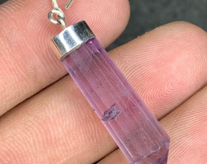 20.60 Carat Amethyst Charm. Genuine Earth Mined. Rustic Handmade. Healing Crystal. Gemstone Charm Pendant. Real Gemstone.
