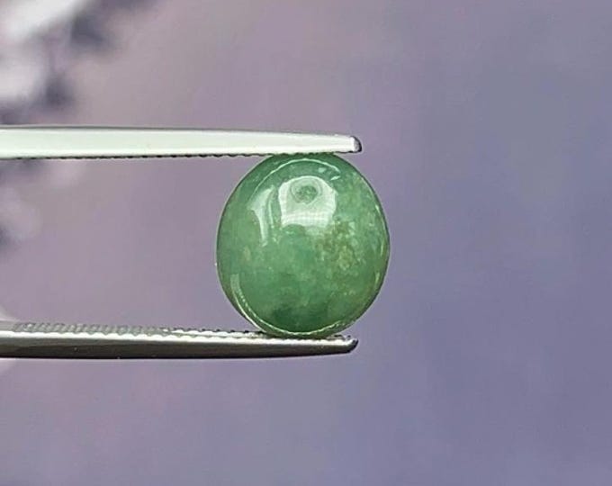12.67 Carat Burmese Jadeite. ‘A’ Grade Cabochon. 16.0 x 12.1 x 7.2 mm. Loose Gemstone for Jewelry Making and Gifts. Genuine Earth Mined