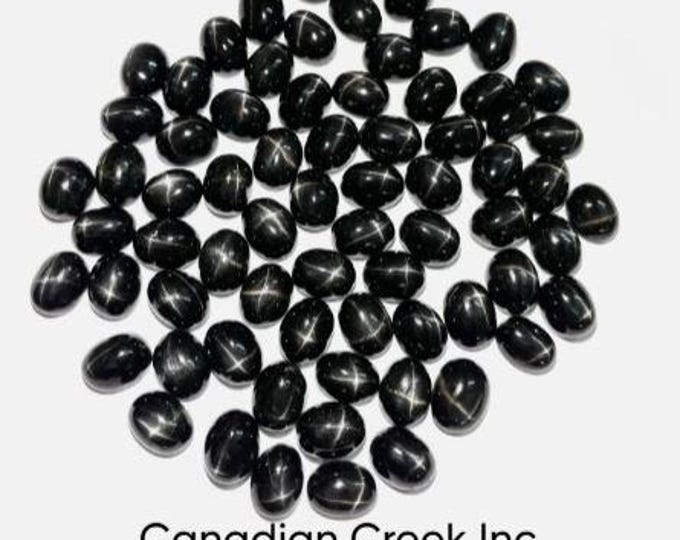 2.35 Carat Earth Mined Black Star Diopside. Oval Cabochon. 9 X 7mm. Sold Separately. Loose Gemstones for Jewellery. Untreated Natural.