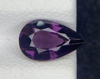 1.15 Carat Violet Burmese Spinel. Faceted Pear. 8.51 x 5.47 x 3.36 mm. Loose Gemstone for Jewelry Making and Gifts. Earth Mined. VS.