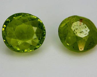 Discounted: 2.88  Carat Genuine Mined Peridot Faceted Loose Gemstone for Making Jewellery. Round Cut. Birthstone. Untreated. Included Grade.