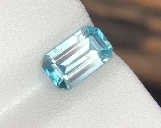 Brilliant 1.70 Zircon. SI Grade. Light Blue Loose Gemstone for Making Jewelry. Genuine Mined Zircon. 8.47 x 5.11 x 3.28 mm. Untreated