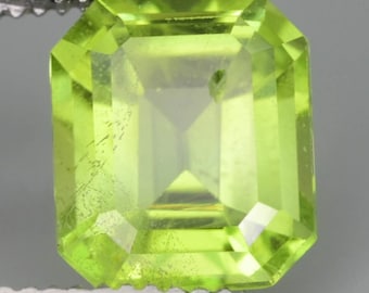Natural Green Peridot 1.29 Carats Gemstone. Loose Natural Gemstone for Making Jewelry. Master Cut. Cushion Cut. Medium Green. Pakistan