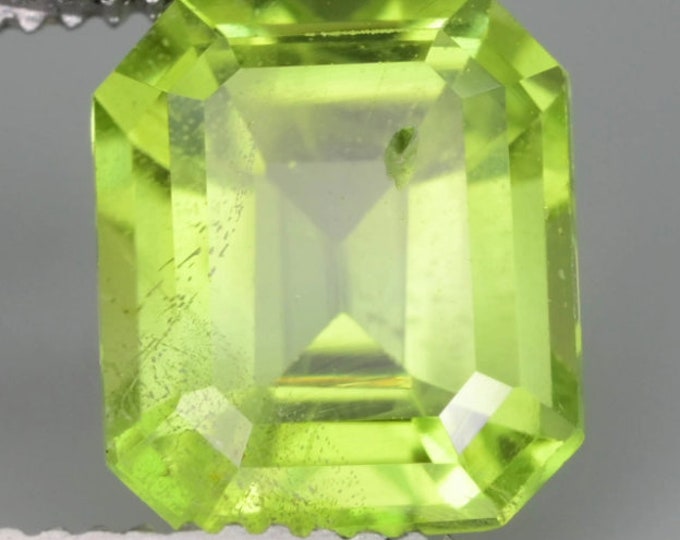 Natural Green Peridot 1.29 Carats Gemstone. Loose Natural Gemstone for Making Jewelry. Master Cut. Cushion Cut. Medium Green. Pakistan