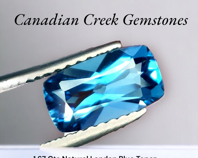 1.67 Carat Natural London Blue Topaz Fancy Cushion USA 9.000 x 5.000 x 4.000 mm Loose Gemstone for Jewelry Making And Gifts. Earth Mined