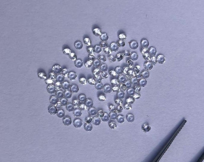 2mm Pair of Natural White Topaz Round. Loose Gemstone for Jewelry Making and Gifts. Not Lab Created. Earth Mined. Clear Topaz
