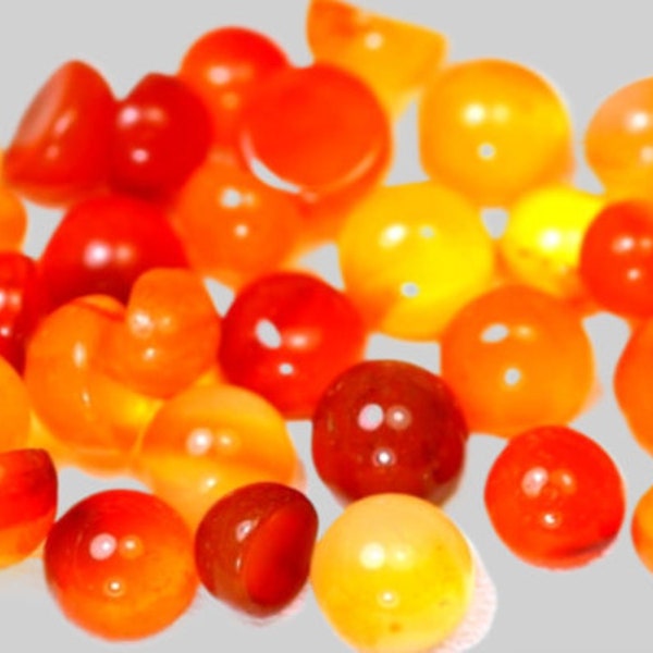 Earth Mined Carnelian Natural Round Orange Cabochon. Various Sizes Available. 3.5mm-5mm. Loose Gemstones for Jewellery. Polished Cabs. Gifts