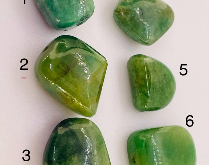 Natural Brazilian Emerald Beads Tumbled and Polished for Jewelry Making and Gifts. Genuine Earth Mined