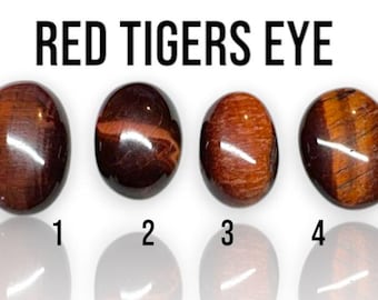 Red Tigers Eye Cabochons. Healing Stone. Oval Shape. Loose Gemstones for Jewelry. Genuine Mined. Untreated. Fantastic Flash. Sold Separate