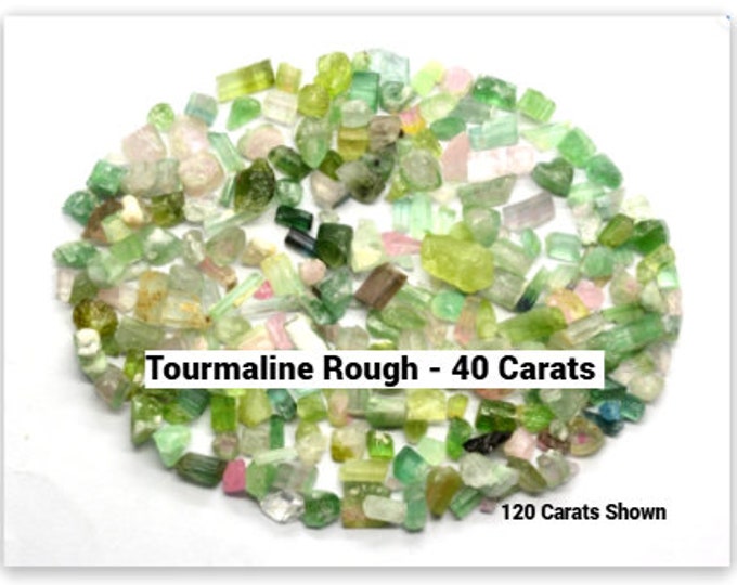 40 Carat Genuine Mined Natural Rough Tourmaline From Afghanistan. Pink, Green and Blue Loose Gemstones for Making Jewellery. Artist Parcel.
