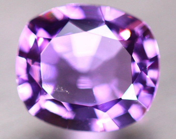 3.51Ct Natural Purple Amethyst Cushion Cut. Faceted Purple Quartz. VVS. Loose Gemstones for Jewelry. 10.6 x 9.5 x 5.7mm. Earth Mined.