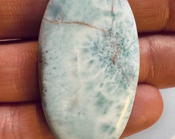 40 Carat Genuine Mined Larimar. Pale Blue. Loose Gemstone for Making Pendants. Untreated. 39 x 21 x 6 mm. Lost Atlantis Stone. Chakra.
