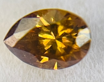 0.14 Carat Natural Fancy Champagne Diamond Pear Cut 3.620 x 2.830 x 1.800 mm for Jewelry Making and Gift, Genuinely Earth Mined