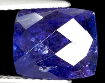 3.75 Carat Purple Blue Natural Tanzanite VS Checker Cushion 9.50 x 8.00 x 6.10 mm Loose Gemstones for Jewelry Making and Gifts. Earth Mined.