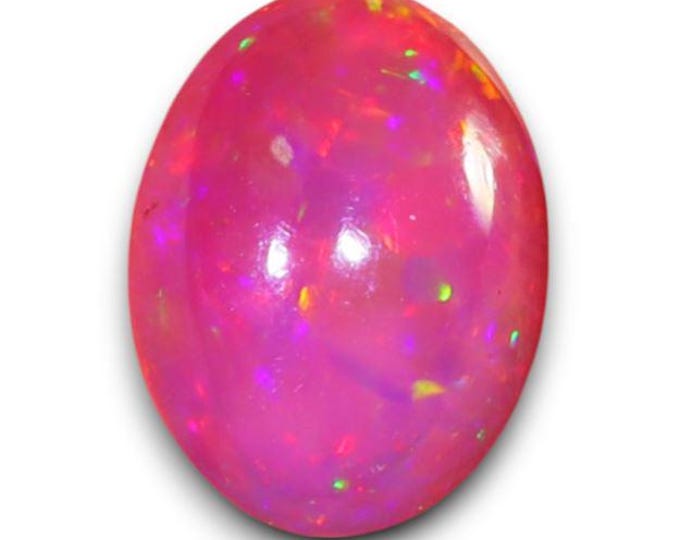 Pink Welo Opal. 0.69 Carats. Cabochon Oval. Genuine Mined. Jewellery Supplies. Gifts. Loose Gemstones. 7.69 x 5.94 x 3.26 mm. Ethiopian