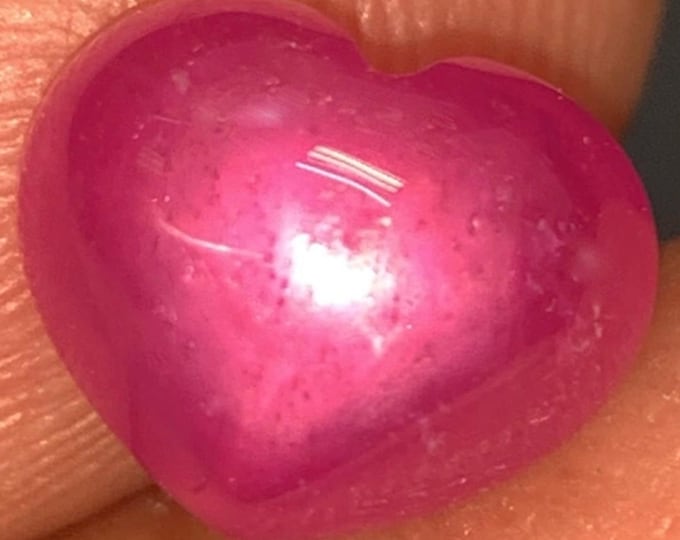 5.86 Carat Natural Pink Ruby Heart Cabochon 9.500 x 9.500 x 5.900 mm Loose Gemstone for Jewelry Making and Gifts. Genuine Earth Mined.